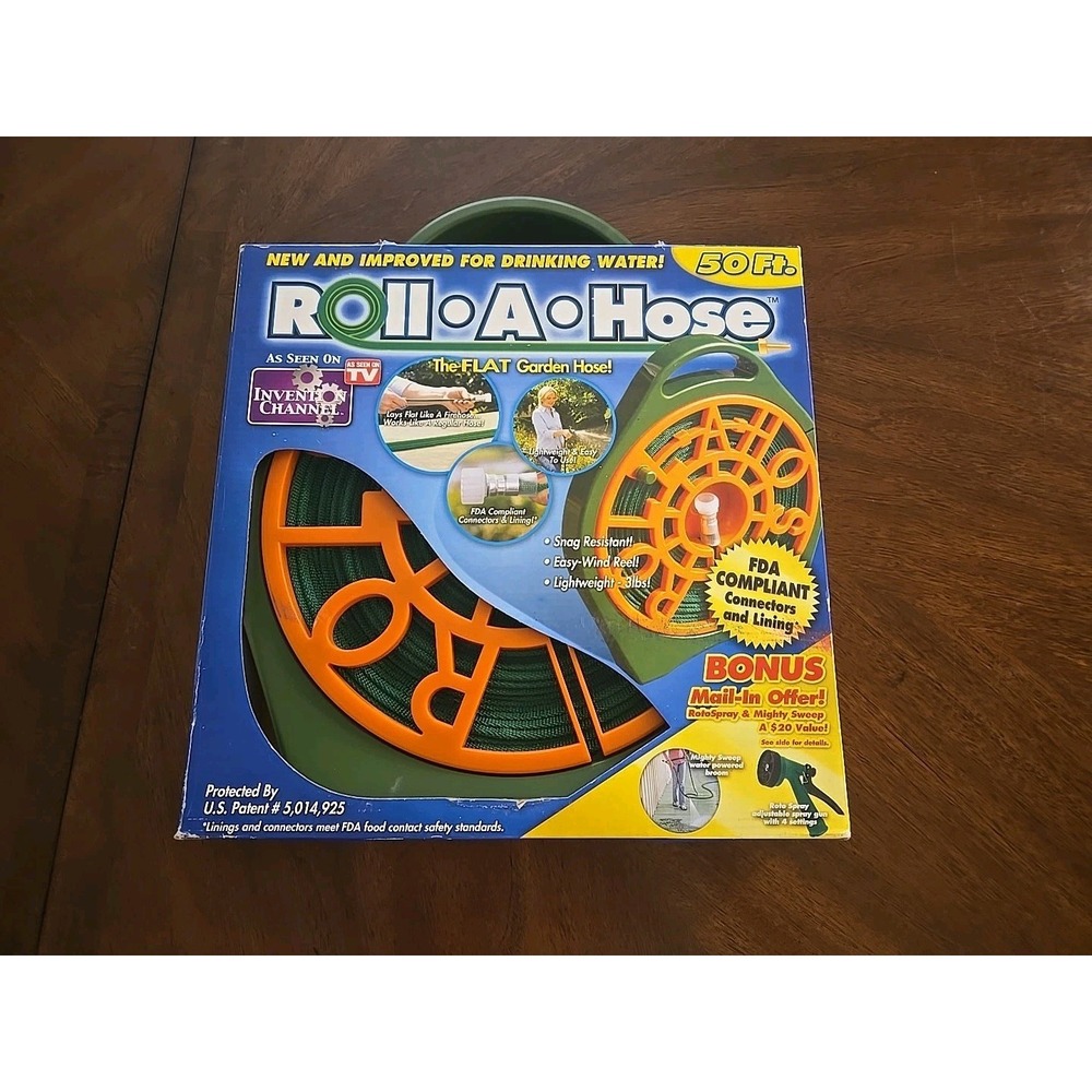 Roll A• Hose 50ft Roll Up Garden Hose As Seen On Tv NEW In Box